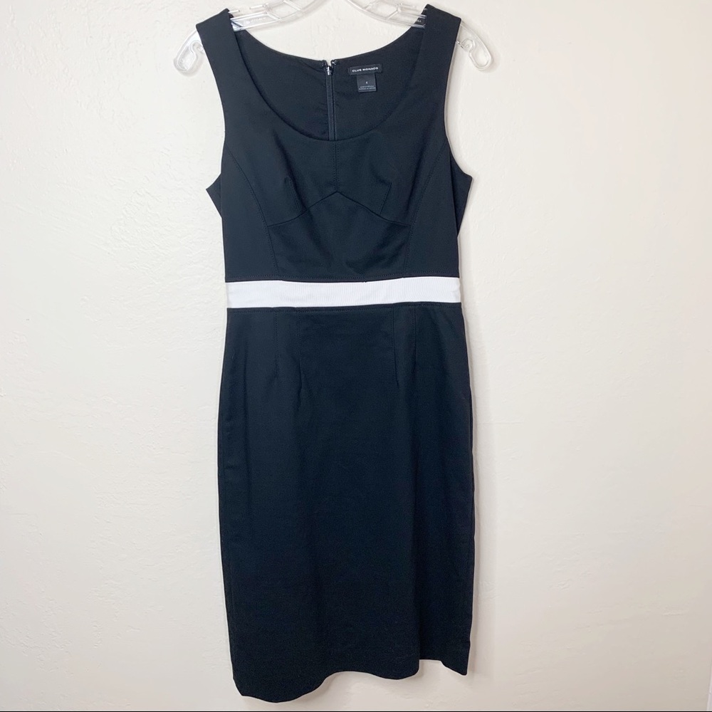 Club Monaco Black Sheath Dress White Detail 4